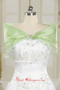 Yellow Green Organza Beading Shawls for Wedding