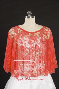 2015 Popular Red Beading Lace Wraps for Summer