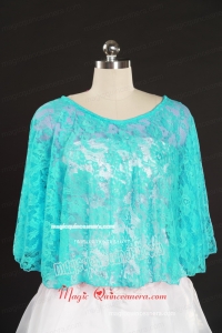 Beading Lace Hot Sale Aqua Blue Wraps for 2015