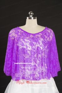 Beautiful Beading Lace Hot Sale Wraps in Fuchsia