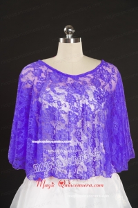 Purple Beading Lace Hot Sale Wraps for 2015