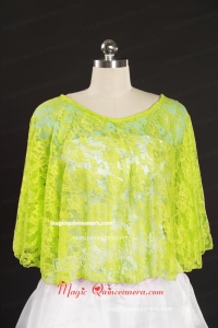 2015 Beading Lace Yellow Green Hot Sale Wraps