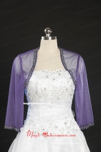 2015 Lavender Long Sleeves Wraps with Beading