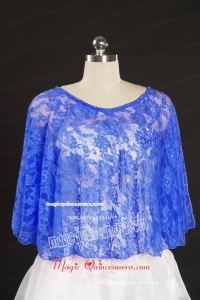 Royal Blue Beading Lace Hot Sale Wraps for 2015