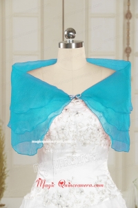 2015 Fall New Style Aqua Blue Shawls with Beading