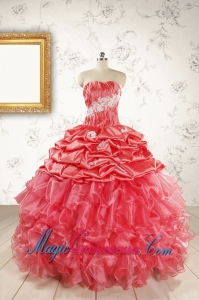 Luxurious Sweetheart Beading Quinceanera Dresses in Watermelon