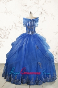 2015 Royal Blue Quinceanera Dresses with Appliques