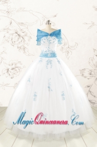 Discount White Quinceanera Dresses with Appliques for 2015