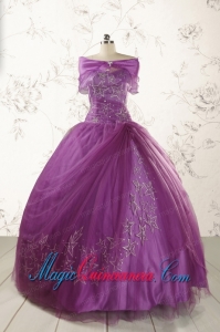 2015 Formal Sweetheart Appliques Purple Quinceanera Dresses