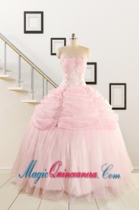 Pretty Strapless Quinceanera Dresses with Beading and Pick Ups