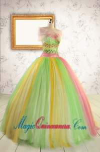 2015 Elegant Sweet 16 Dresses in Multi-color with Beading