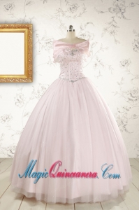 Light Pink Beading Pretty Quinceanera Dresses for 2015