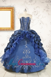 Classical Sweetheart Navy Blue Quinceanera Dresses with Beading