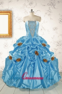 New Style Aqua Blue Quinceanera Dresses with Beading for 2015