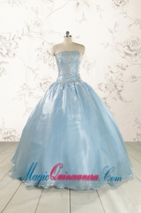 New Style 2015 Strapless Sweet 15 Dresses with Beading