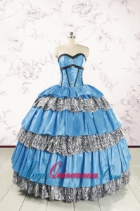 Unique Beading Sweetheart Ball Gown Quinceanera Dresses for 2015
