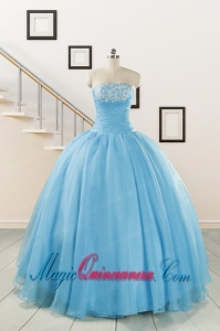 Cheap Strapless Quinceanera Dresses with Appliques