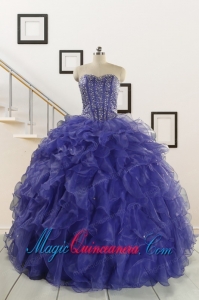 2015 Pretty Sweetheart Quinceanera Dresses with Sequins and Ruffles