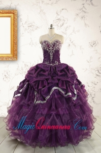 Pretty Purple Quinceanera Dresses with Appliques For 2015