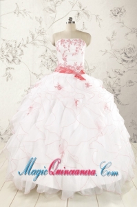 Most Popular Appliques White Quinceanera Dresses