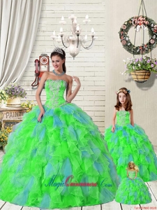 Exquisite Ruffles and Beading Princesita Dress in Multi-color