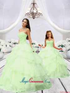 Most Popular Beading and Ruching Light Green Princesita Dress for 2015