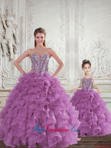Most Popular Beading and Ruffles Princesita Dress in Light Purple