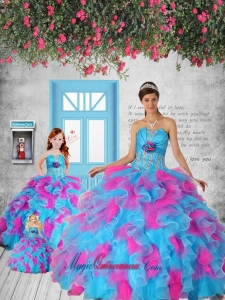 Multi-color Appliques and Ruffles Princesita Dress for 2015 Party