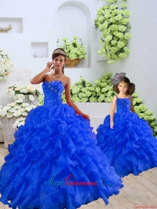 Customize Beading and Ruffles Princesita Dress in Royal Blue for 2015