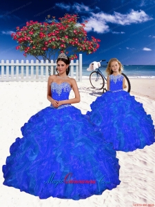 New Style Beading and Ruffles Princesita Dress in Royal Blue