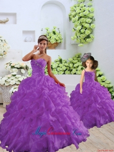 Trendy Purple Princesita Dress with Beading and Ruffles for 2015 Spring