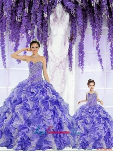 New Arrival Organza Purple Princesita Dress with Beading and Ruffles