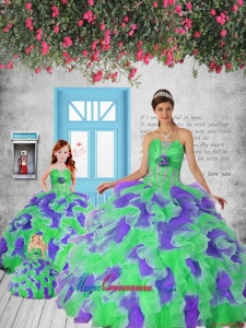 Remarkable Multi-color Princesita Dress with Appliques and Ruffles