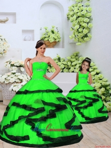 Trendy Beading and Ruching Spring Green Princesita Dress for 2015 Spring