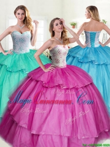 Discount Big Puffy Quinceanera Dress with Beading and Ruffled Layers