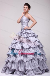 Lavender V-neck Beading and Ruffles Layered Quinceanera Dress