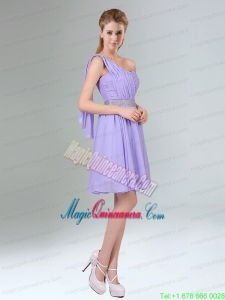 2015 Sassy Beaded and Ruched Short Mother Dress in Lavender