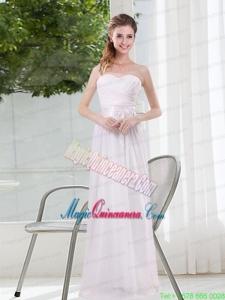 Ruching and Belt Sweetheart Empire White Mother of the Bride Dresses