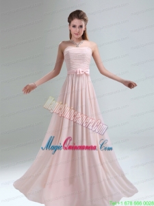 2015 Most Popular Light Pink Empire Mother Dress for Quinceanera with Bowknot belt