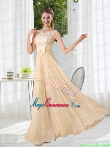 Bateau Empire Mother Dress for Quinceanera with Lace and Belt