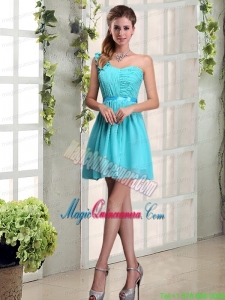 A Line One Shoulder Ruching Mother Dress for Quinceanera with Belt