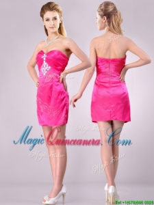 Discount Applique with Beading and Rhinestoned Dama Dress in Hot Pink