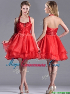 Modern Beaded Decorated Top and Halter Top Dama Dress in Organza