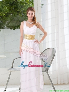 Natural White Empire Straps Ruching Mother Dress for Quinceanera