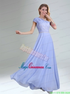 One Shoulder Belt Empire 2015 Appliques Mother Dress for Quinceanera in Lavender