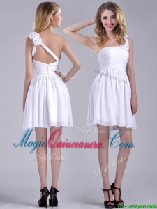 Classical Criss Cross White Dama Dress with Hand Crafted Flowers