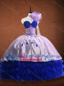 Custom Ruffled Layers and Patterned Red Quinceanera Dress in Organza and Taffeta
