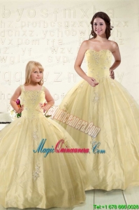 Latest Appliques Princesita Dress in Light Yellow For 2015