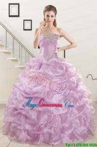 2015 Pretty Appliques and Ruffles Quinceanera Dresses in Lilac