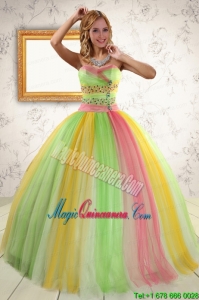 Elegant Ball Gown Sweet 16 Dresses in Multi Color for 2015